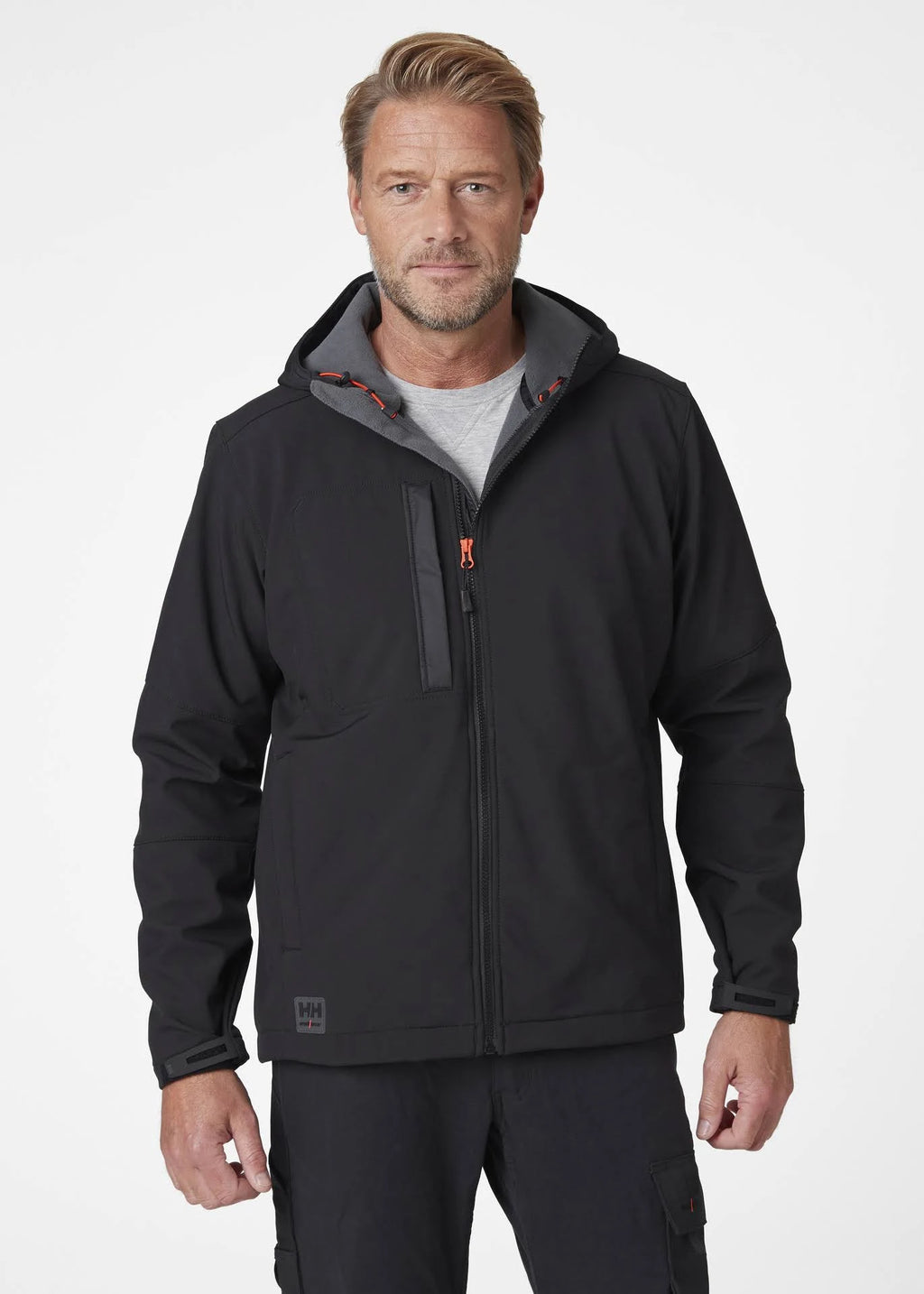 Black Hooded Softshell Jacket T41563