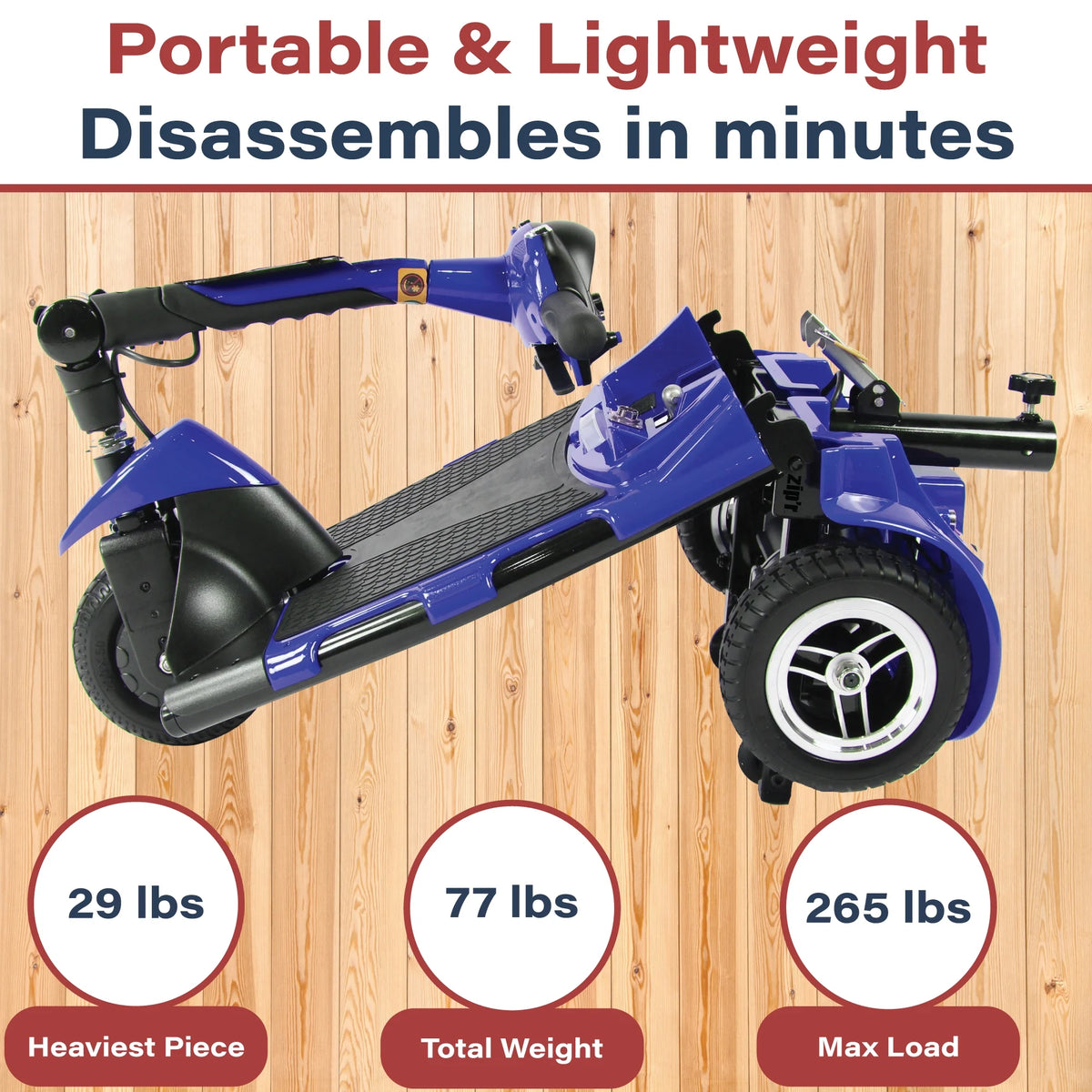 Red 3-Wheel Mobility Scooter C9056