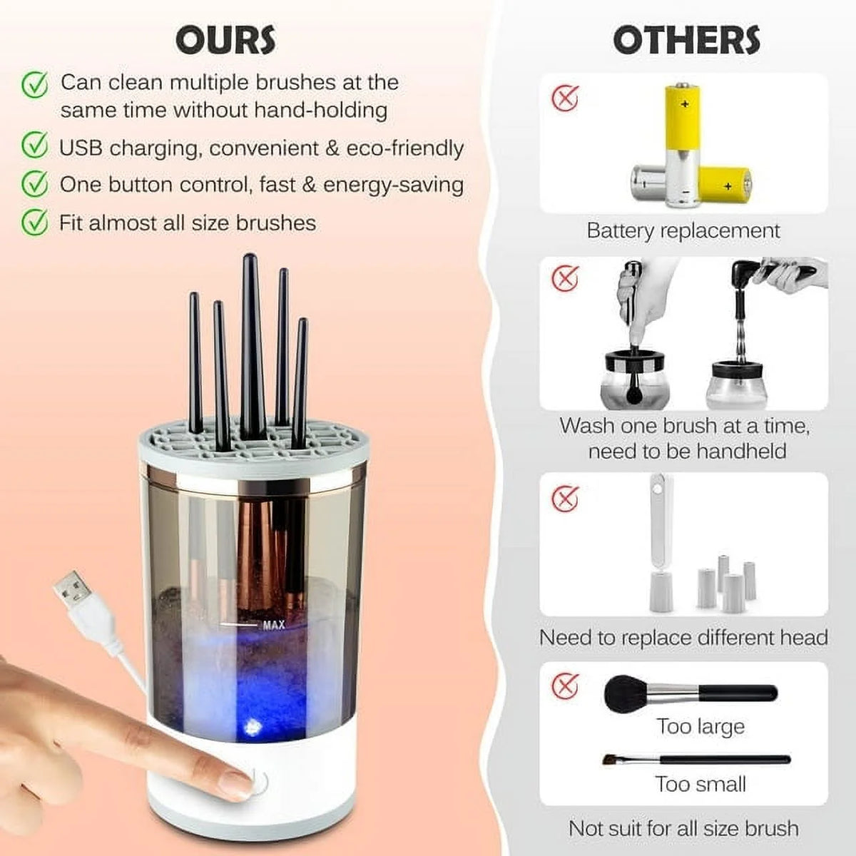 Automatic Electric Makeup Brush Cleaner Tool J50098