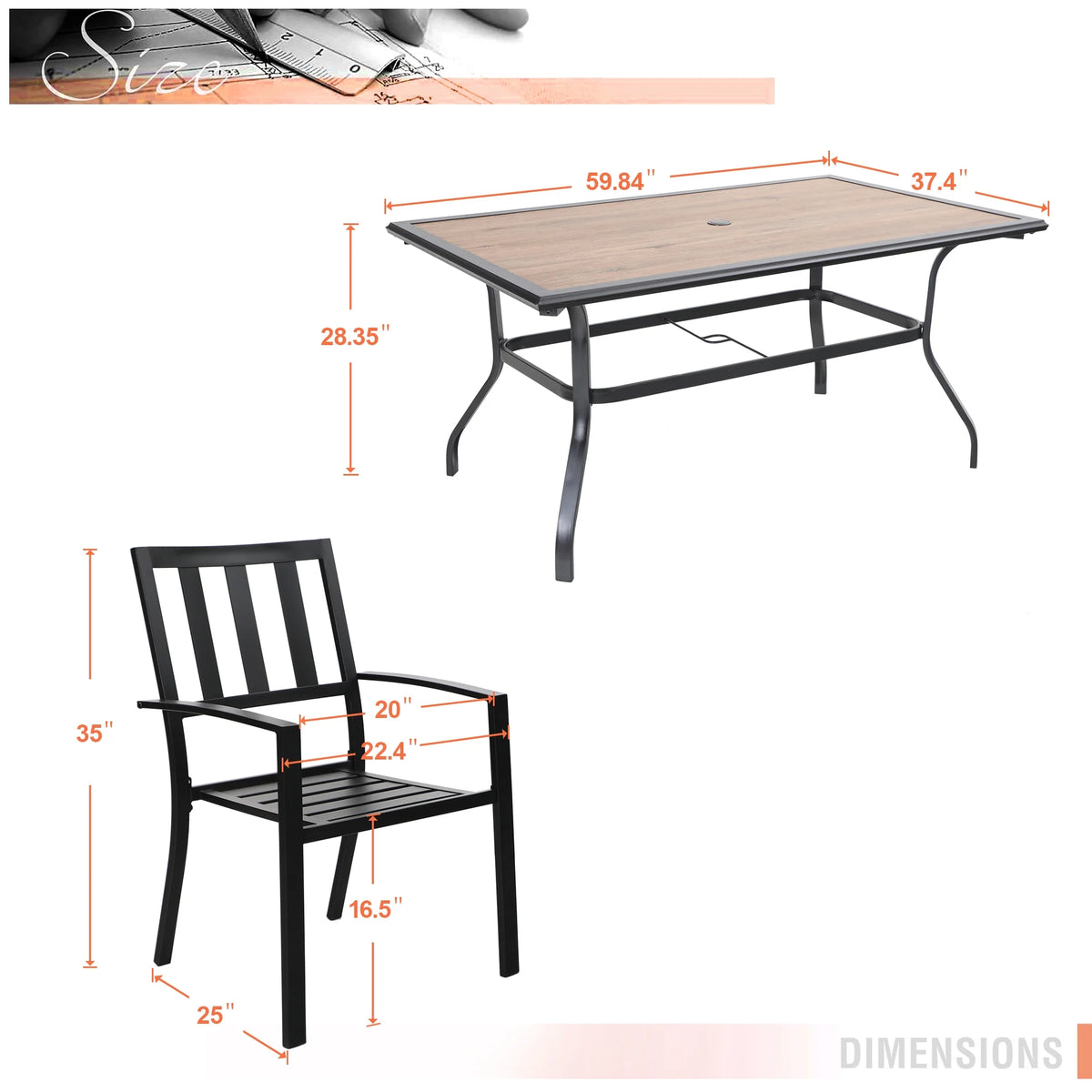 7 Piece Outdoor Patio Dining Set J572