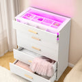Black 5 Drawer Dresser with Tempered Glass Top E27131
