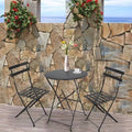 Black 3 Piece Foldable Patio Table and Chairs T805