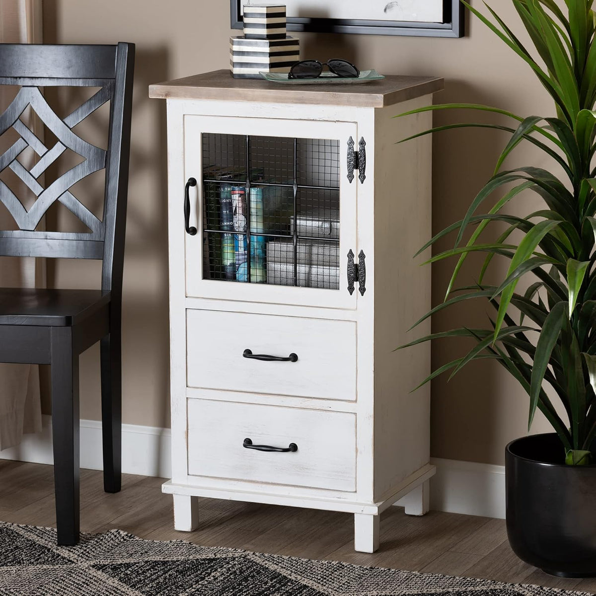 White/Oak Brown Shelving and Cabinets S831737