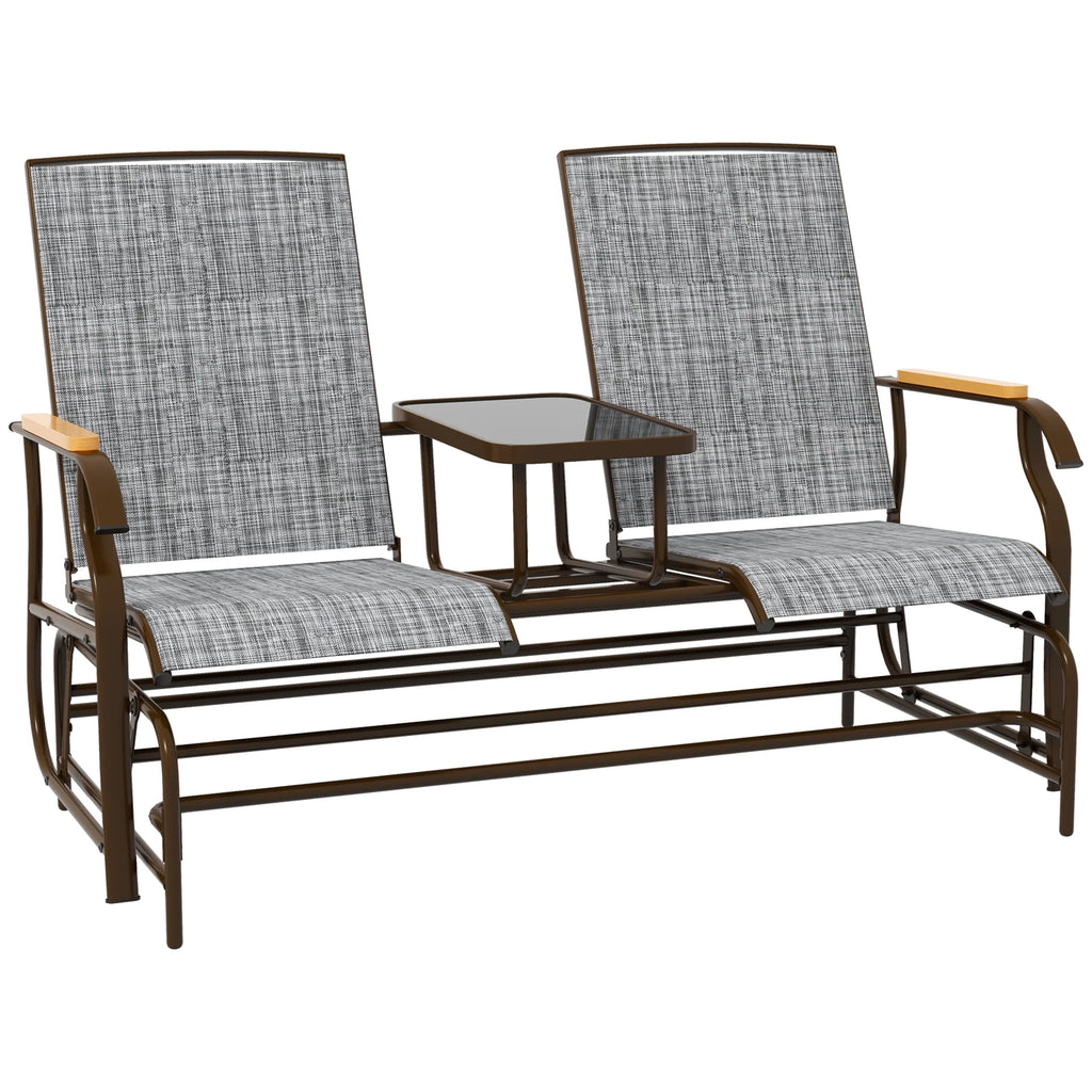 Outdoor Glider Bench 2-Person with Table X62318