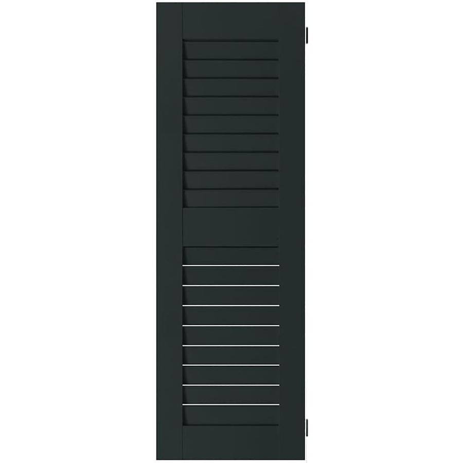 Dark Green Open Louvered Wood Shutters (Per Pair) W8113
