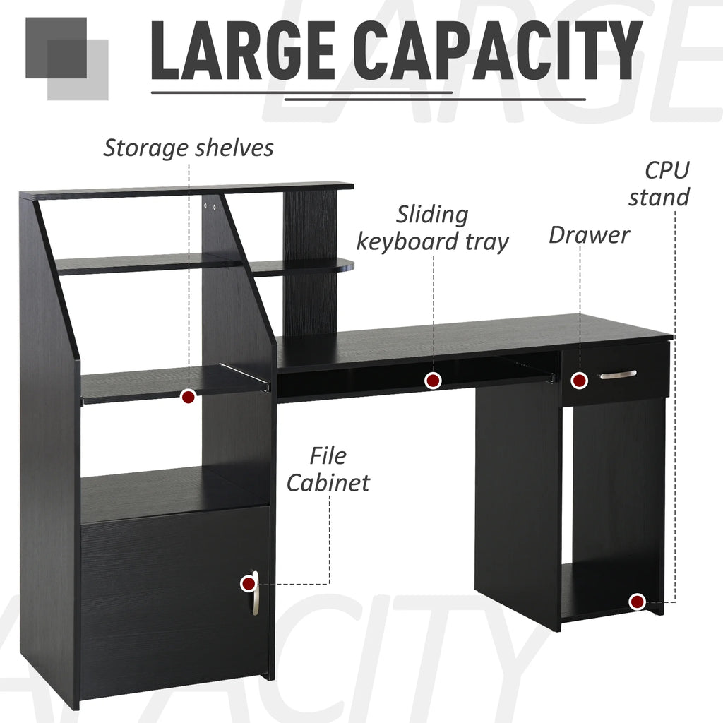 Computer Table with Keyboard Shelves Drawer P846