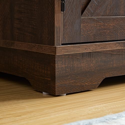 Gray Wash Farmhouse Coffee Bar Cabinet with Wine Rack and Drawer S357