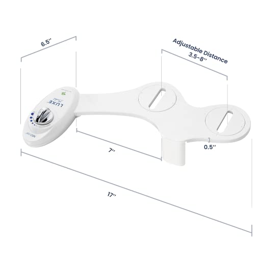 Fresh Water Non-Electric Bidet Attachment for Toilet Seat, Adjustable Water Pressure, Rear Wash (White) B9461