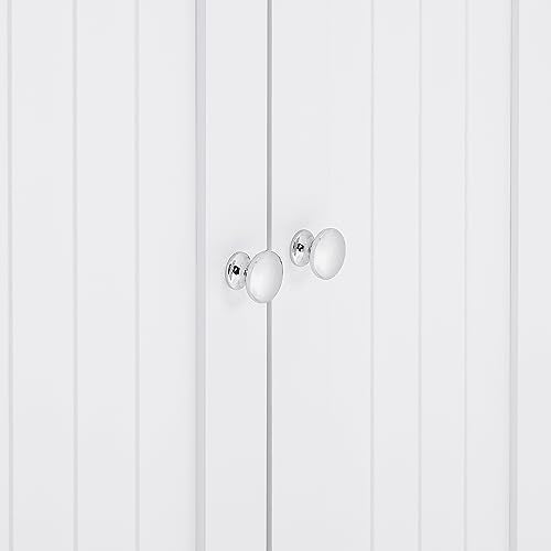 White 1 Corner Bathroom Cabinet with Doors Shelves J99360