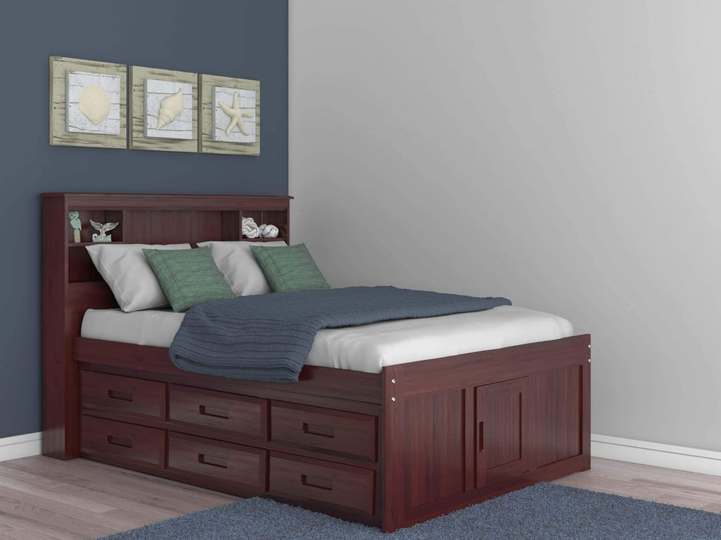 Full Bookcase Bed with 6 Drawers D39049