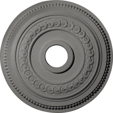 18 inch x 3 3/8 inch x 7/8 inch Hand-Painted Silver Oldham Ceiling Medallion C4139