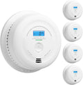 10-Year Battery Smoke and Carbon Monoxide Detector with LCD Display, Pack of 5 L476