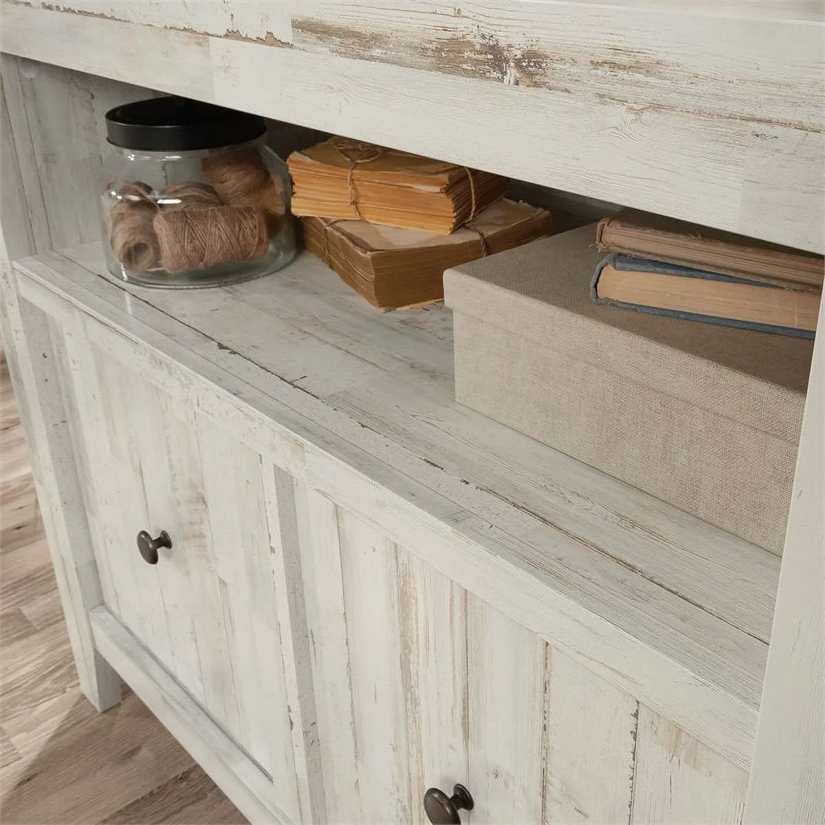 White Engineered Wood Lateral File Cabinet Z6666