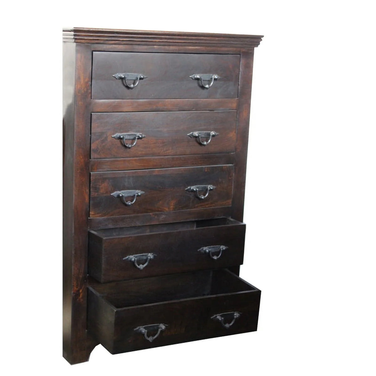 5 Drawer Acacia Wood Chest M709
