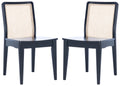 Rattan Dining Chair, Black/Natural, Set of 2 O420