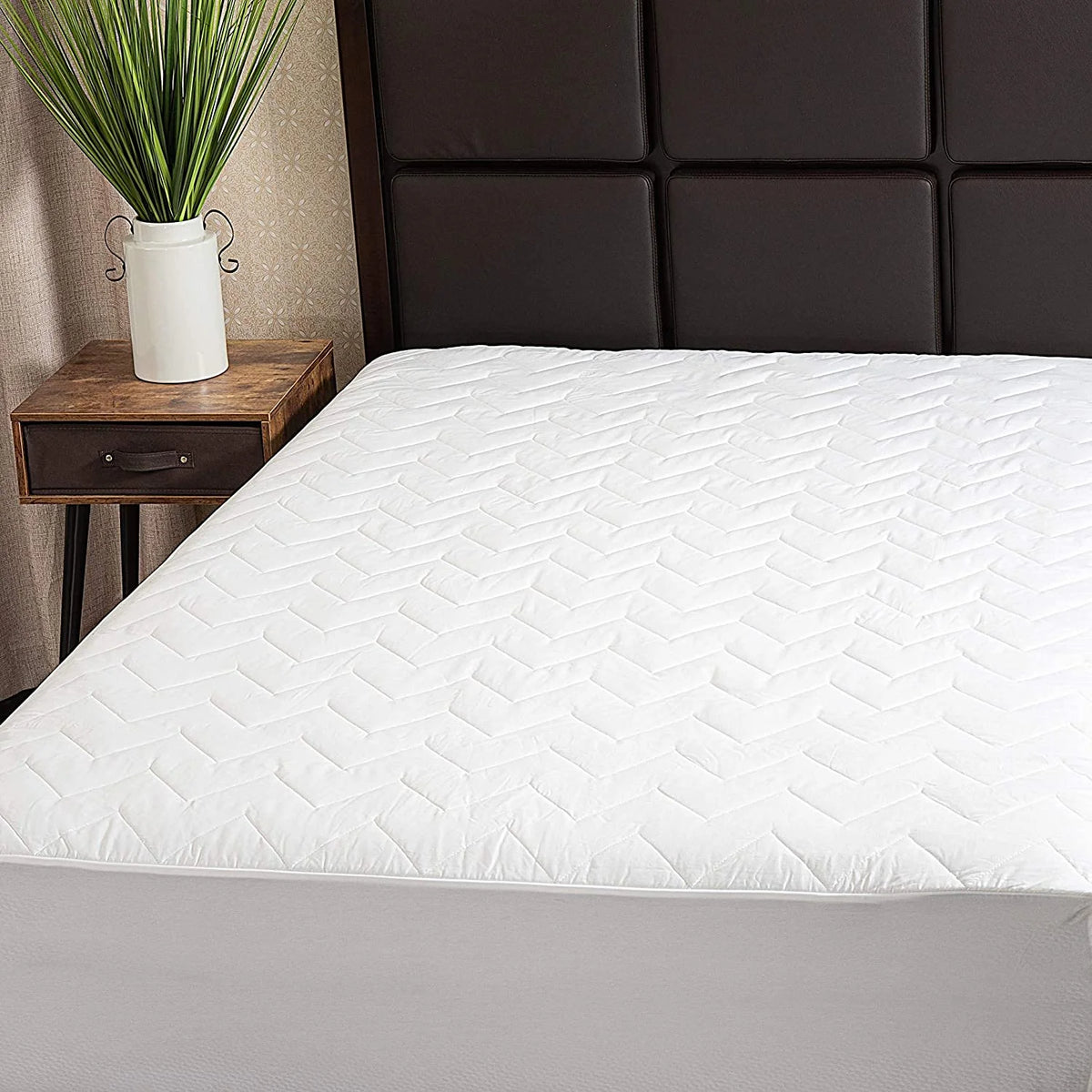 Waterproof Hypoallergenic Queen Size Cotton Mattress Pad Cover I598377