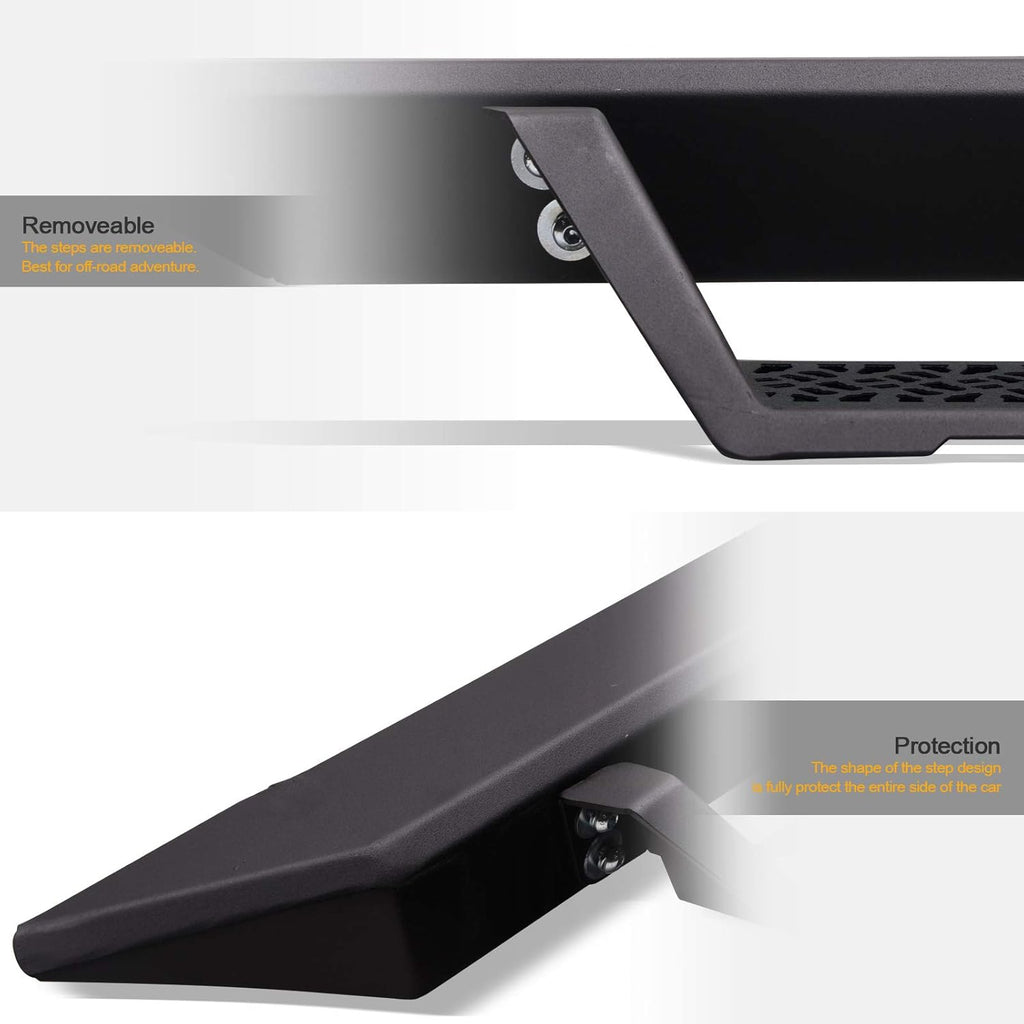 Matte Black Modular Drop Step Side Nerf Bars Rail Running Boards H3788