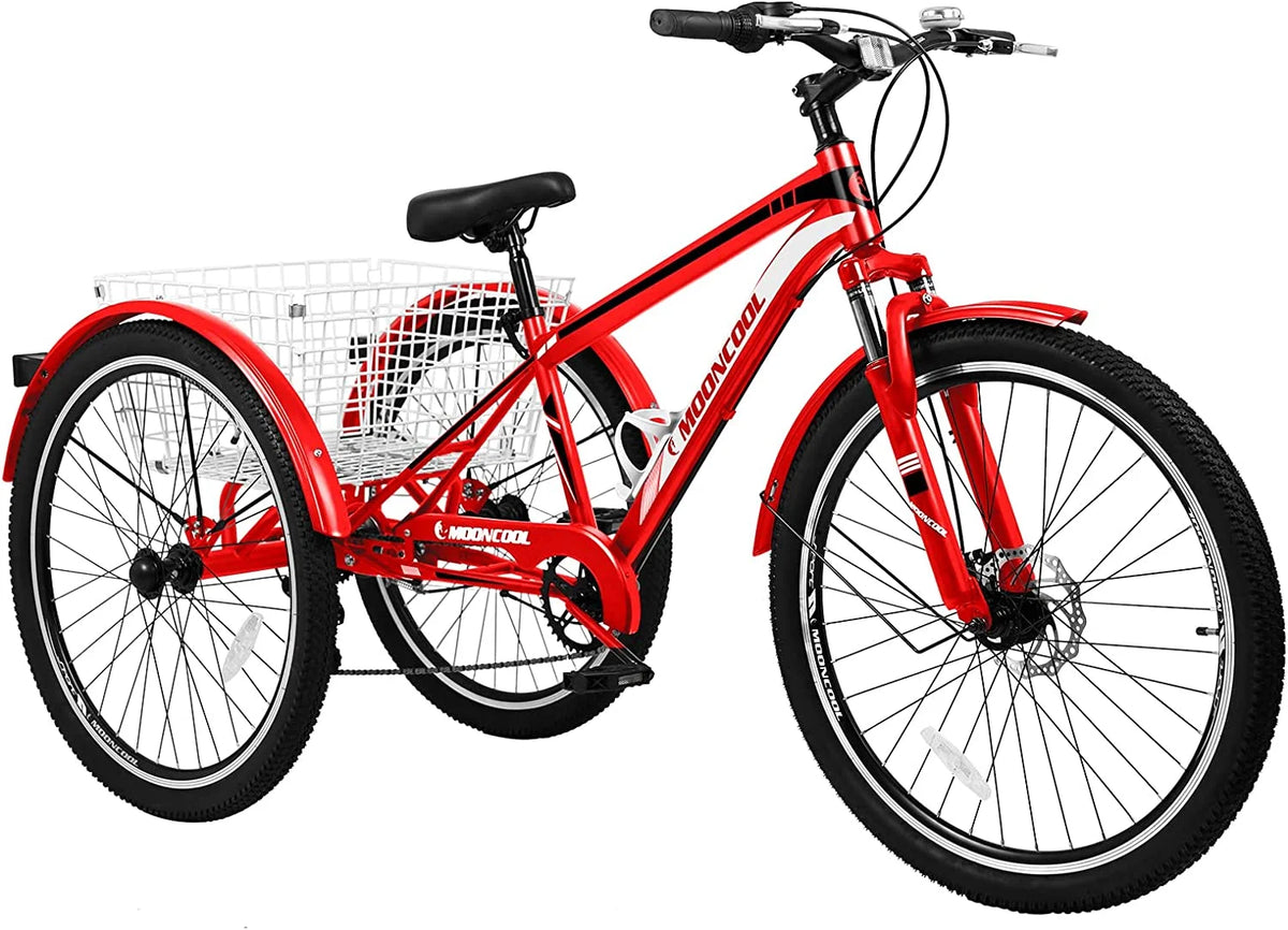 7 Speed Adult Mountain Tricycle with Shopping Basket K49187