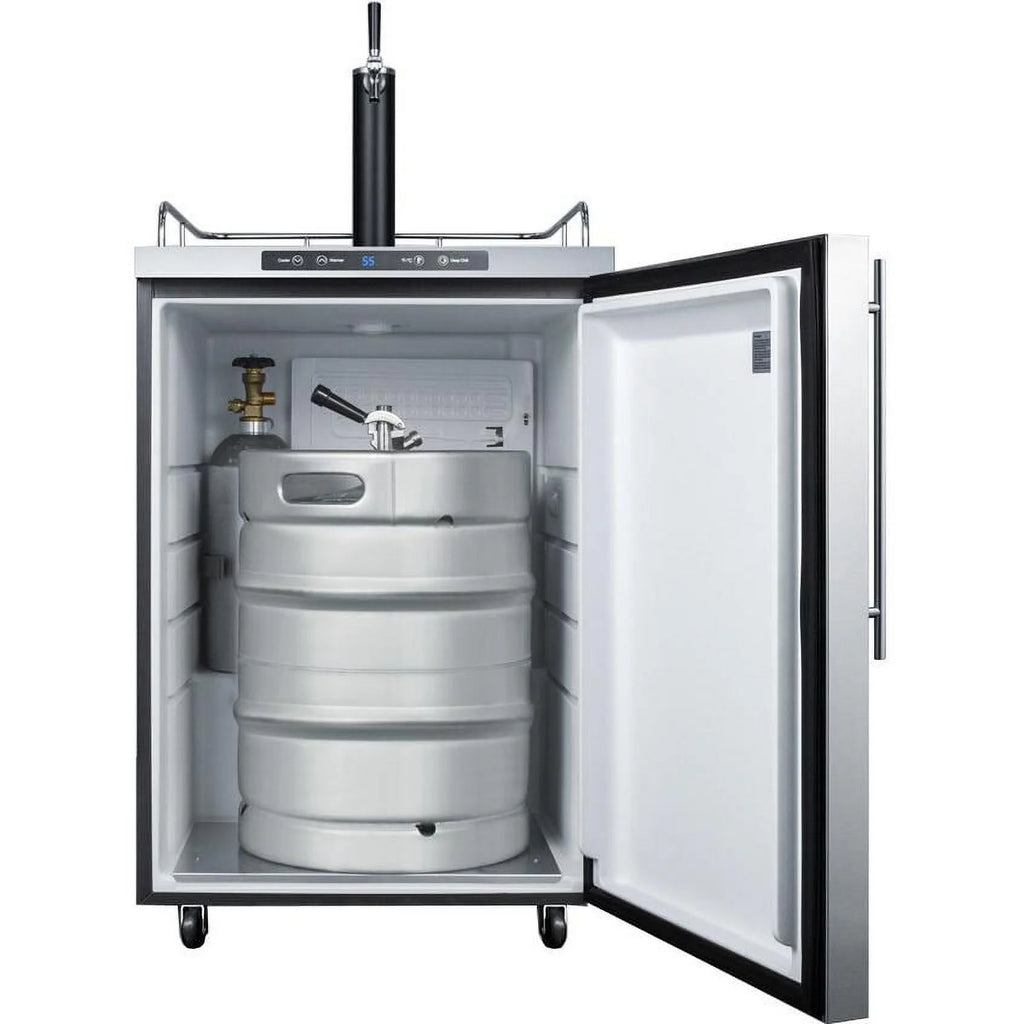24" Stainless Steel Outdoor Beer Dispenser with Single Tap W81482