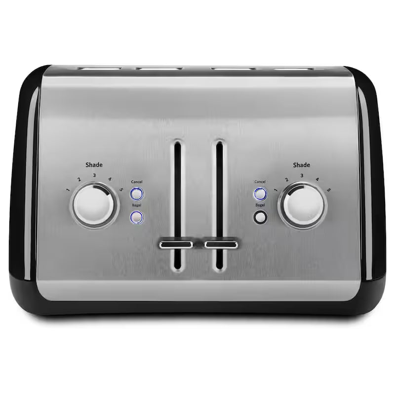 Onyx Black 4-Slice Wide Slot Toaster with Crumb Tray S1210