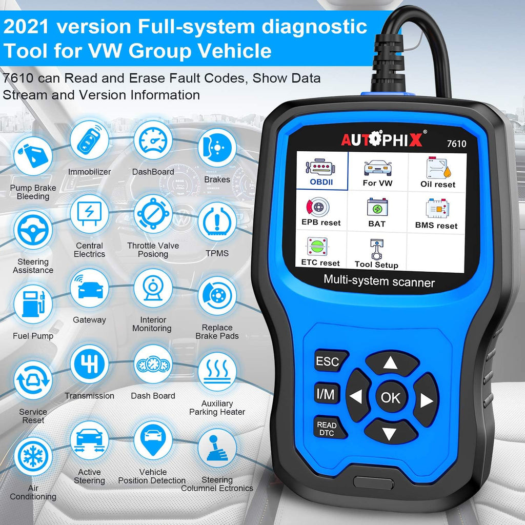 Full Systems OBD2 Scanner Code Reader for VAG After 1996 Z122332