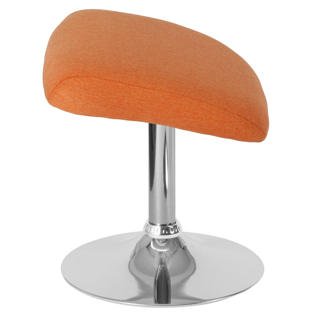 Magenta Fabric Ottoman Footrest with Chrome Base E18047