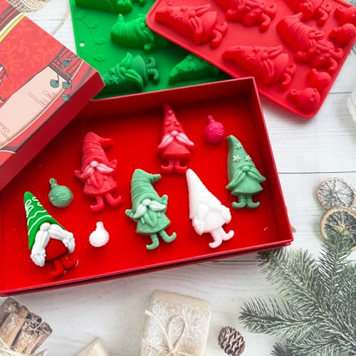 Silicone Christmas Gnome Candy Chocolate Mold, 2 Pack I7051