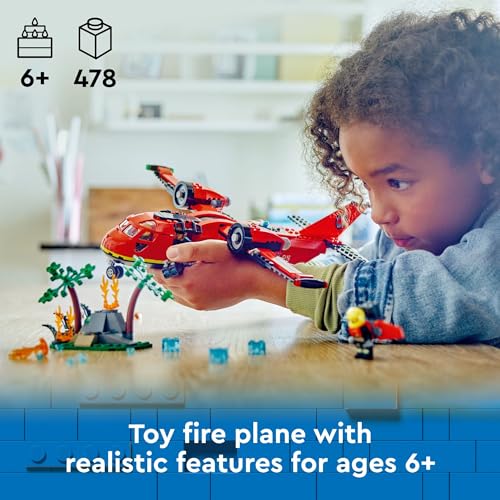 LEGO City Fire Rescue Plane Toy Building Blocks Playset K6370