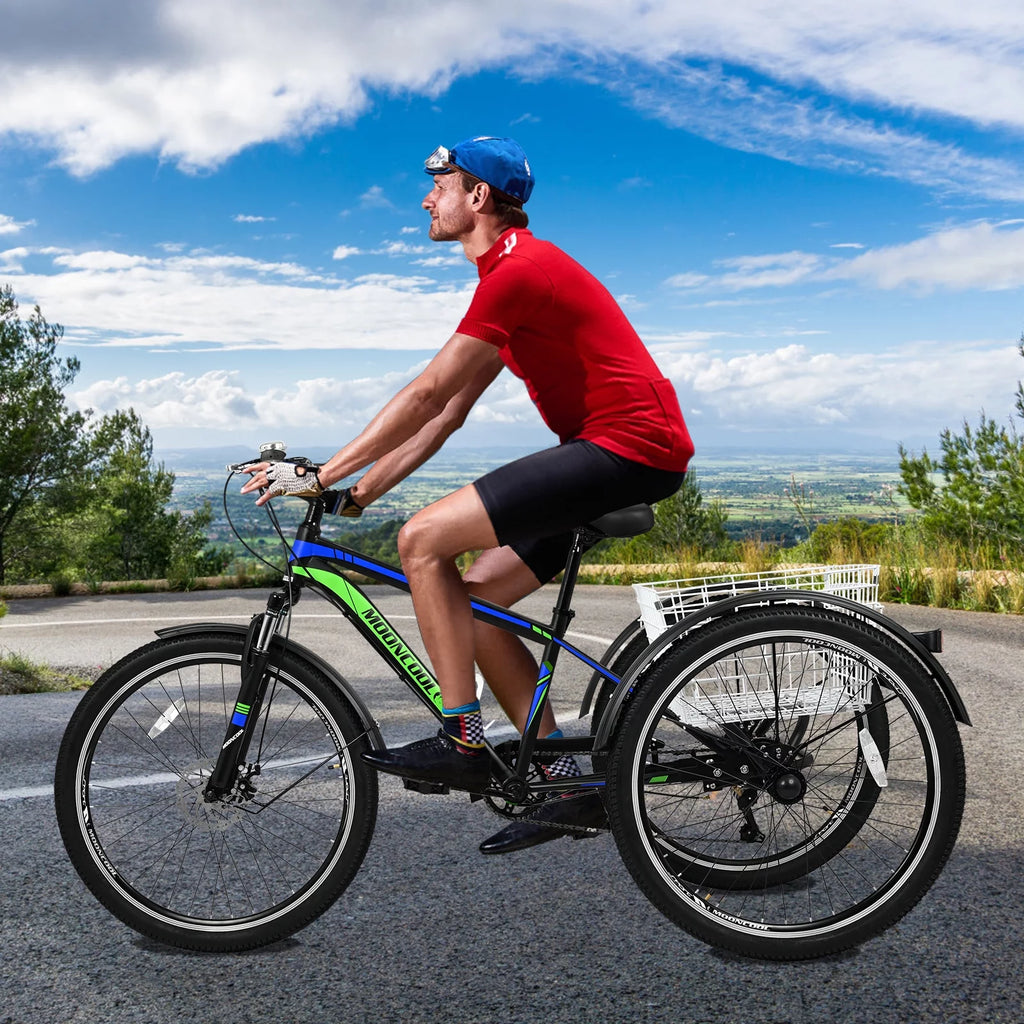 7 Speed Adult Mountain Tricycle with Shopping Basket K49187
