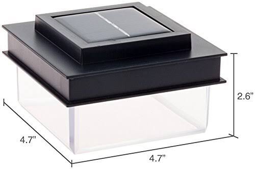 Translucent 12 Lumen LED Solar Post Cap Light 12 Pack Black E943