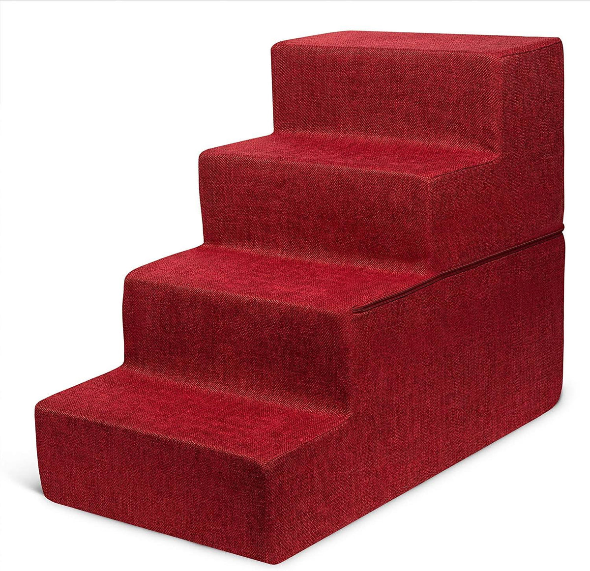 4-Step Pale Teal Linen Dog Cat Stairs K88840