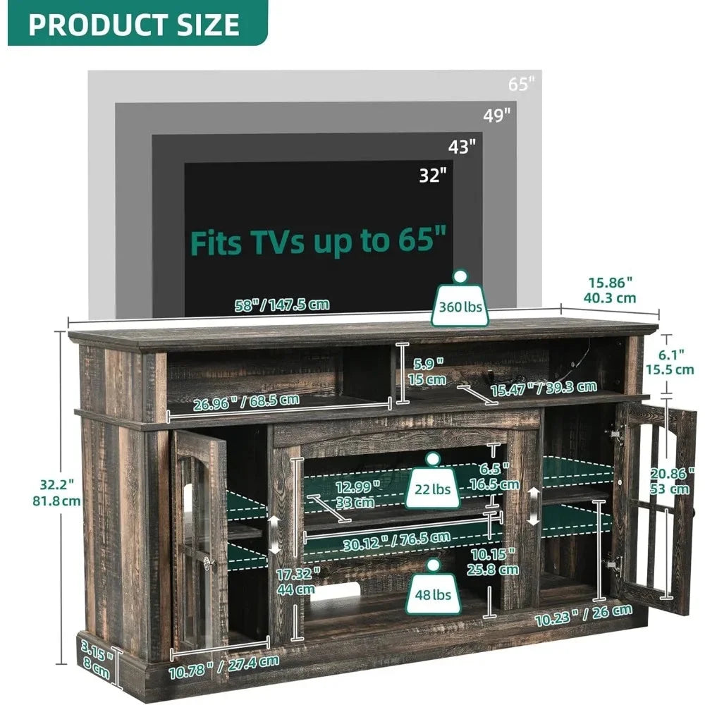 Dark Rustic Oak TV Stand N17580