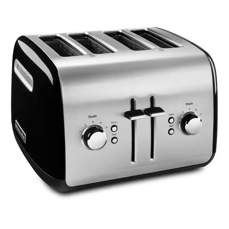 Onyx Black 4-Slice Wide Slot Toaster with Crumb Tray S1210