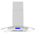 36 380 CFM Convertible Island Range Hood with Glass Canopy and Digital Touch Controls M5582