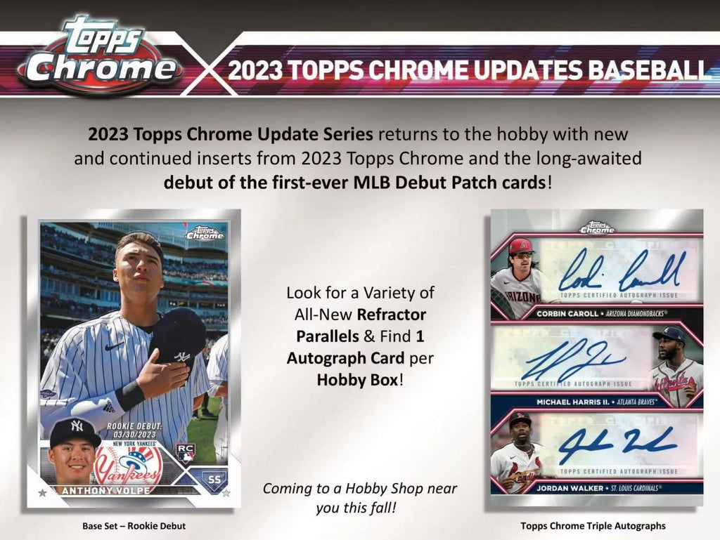 2023 Chrome Update Series Baseball Trading Card Hobby Box Y398