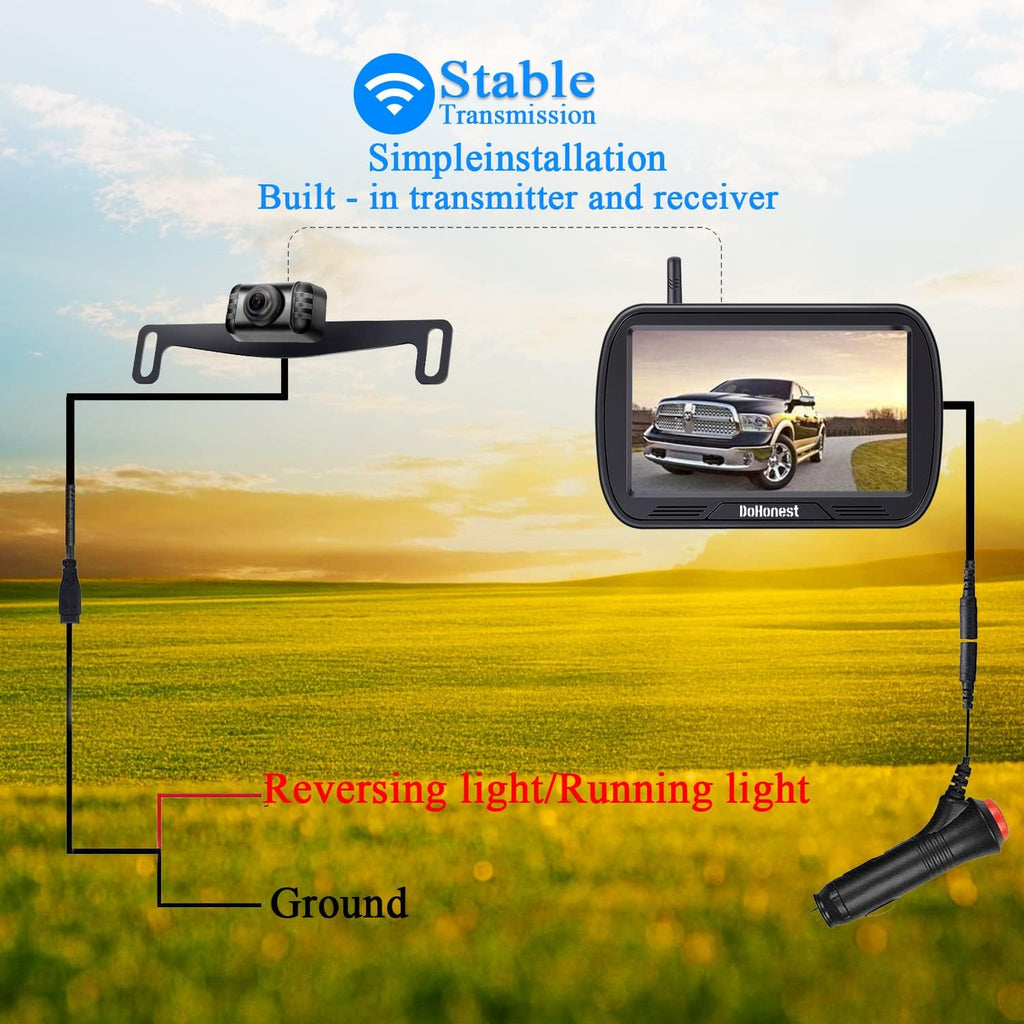 5'' Monitor HD 1080P Bluetooth Wireless Backup Camera Q901253