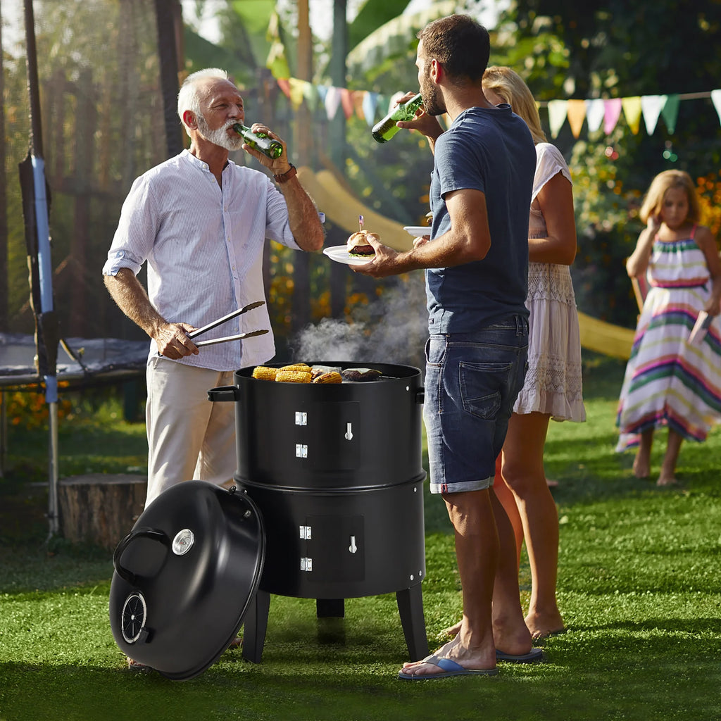 Charcoal Smoker Grill with Detachable 2 Layer N775