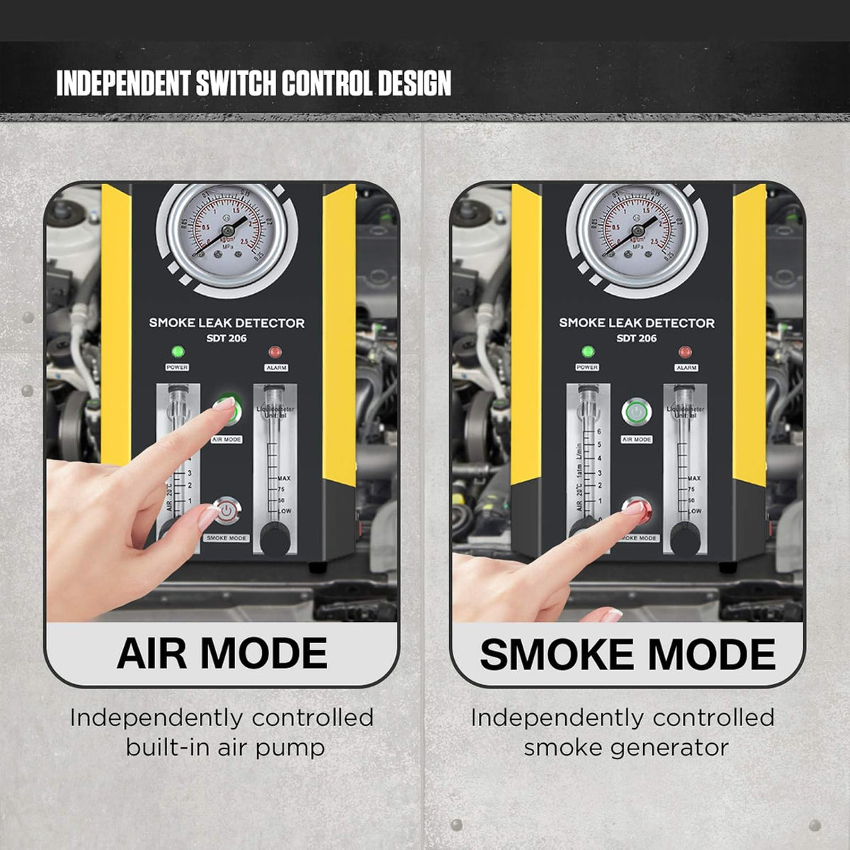 Automotive Smoke Machine Leak Detector EVAP 12V Car Pipe System Smoke Tester with Adjustable Flow Meter C354