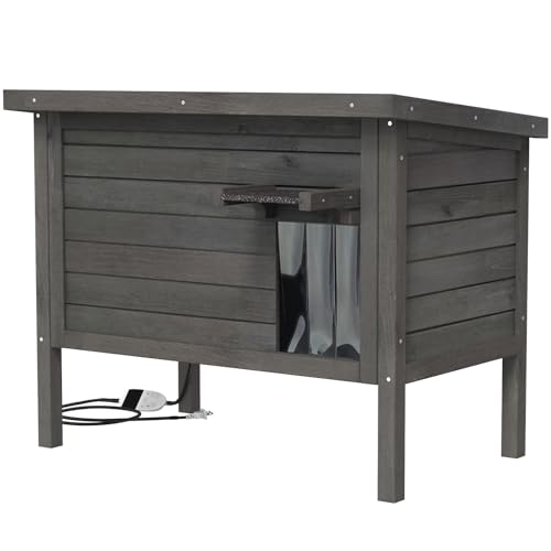 Outdoor Feral Cat House Heated Cat Shelter with Insulated Foam 34.5"X21.5"x27.2" M52419