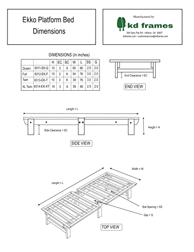 Queen Unfinished Solid Wood Platform Bed C888