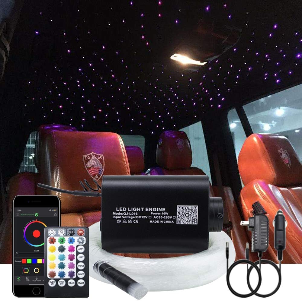 16W RGBW Fiber Optic Star Ceiling Light Kit with 550pcs 0.75mm 13.1ft Fiber Cable G87432