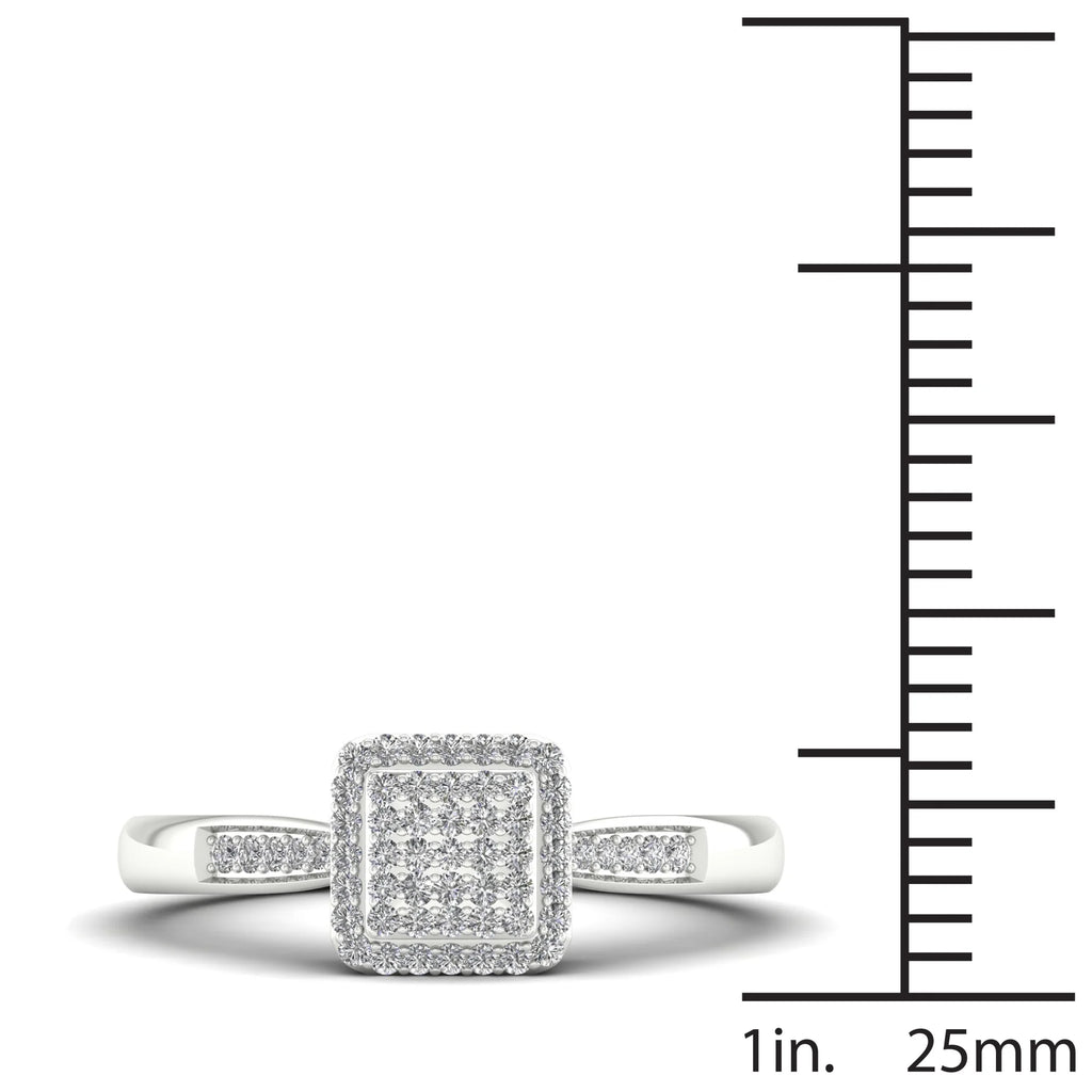 Sterling Silver Square Shape Engagement Ring N151