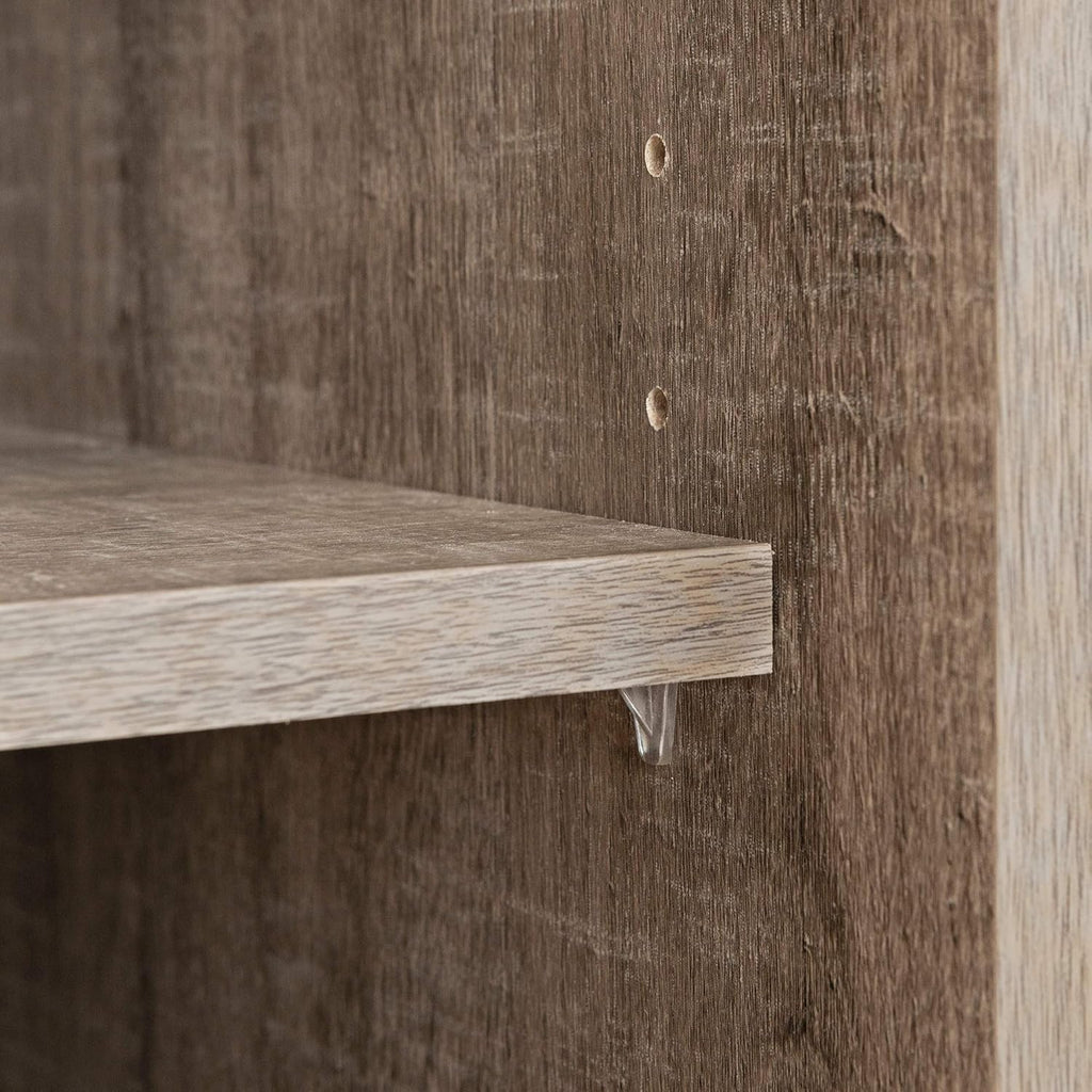 Weathered Oak and Matte Black Bar Cabinet with Storage N883