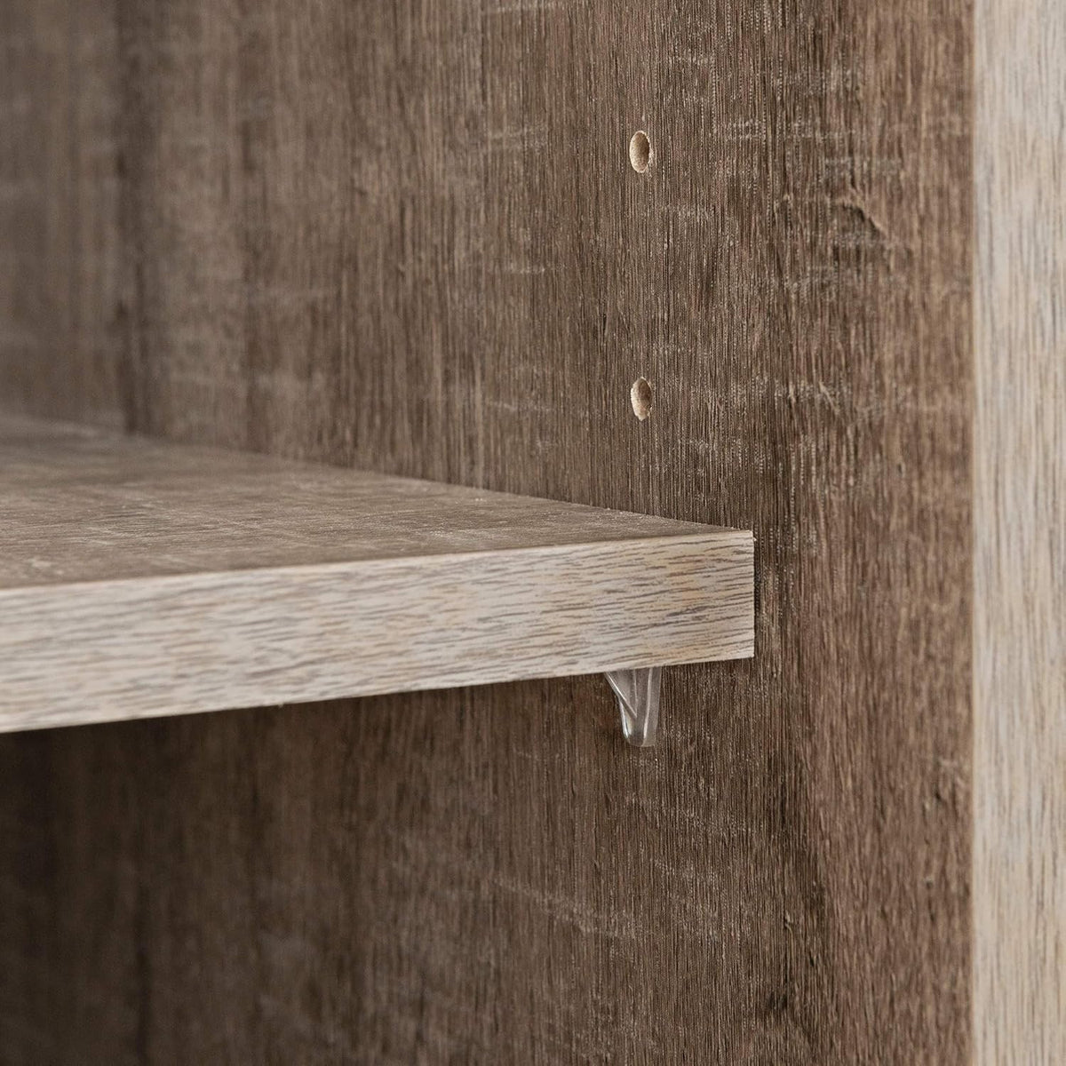 Weathered Oak and Matte Black Bar Cabinet with Storage N883