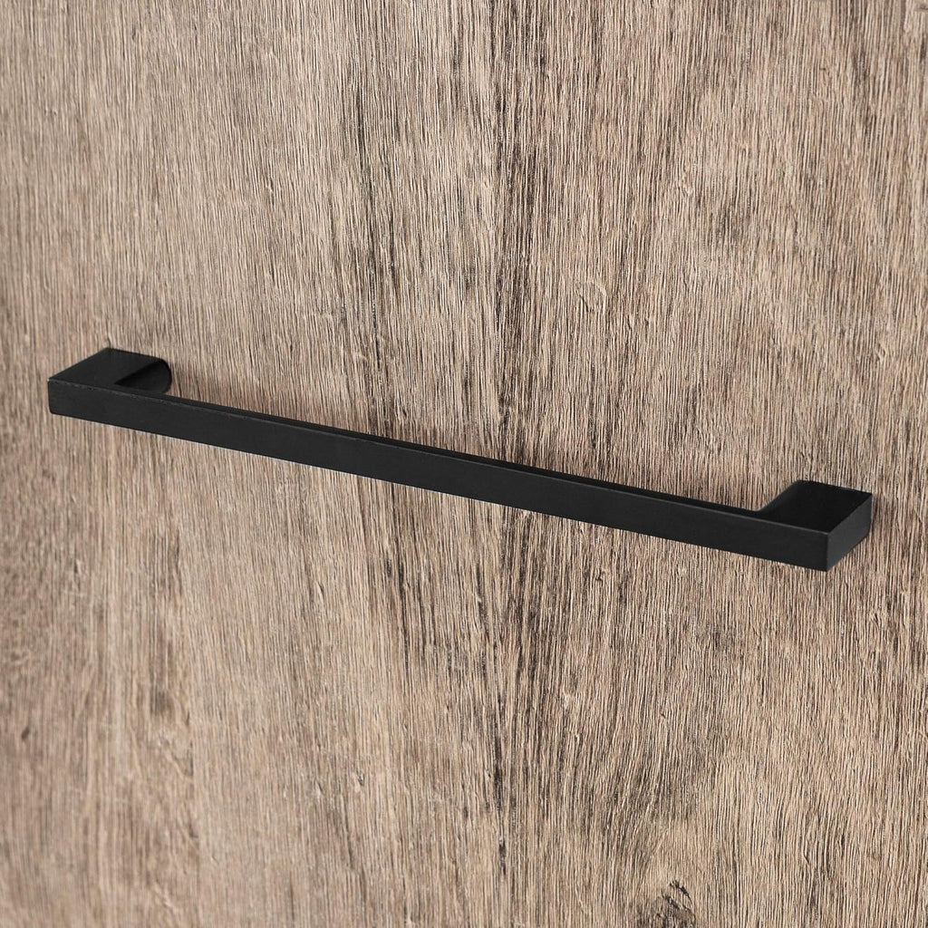 Weathered Oak and Matte Black Bar Cabinet with Storage N883