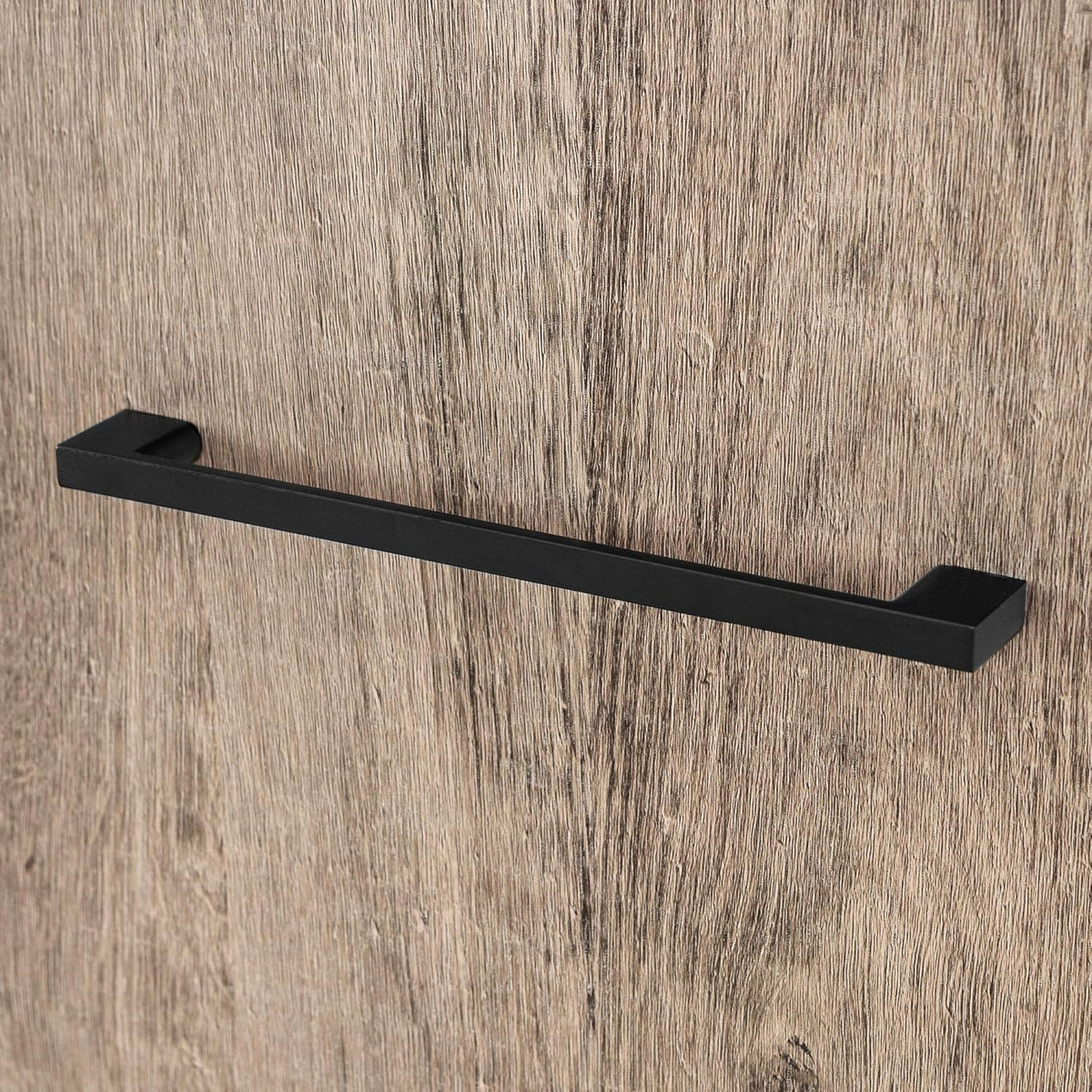 Weathered Oak and Matte Black Bar Cabinet with Storage N883