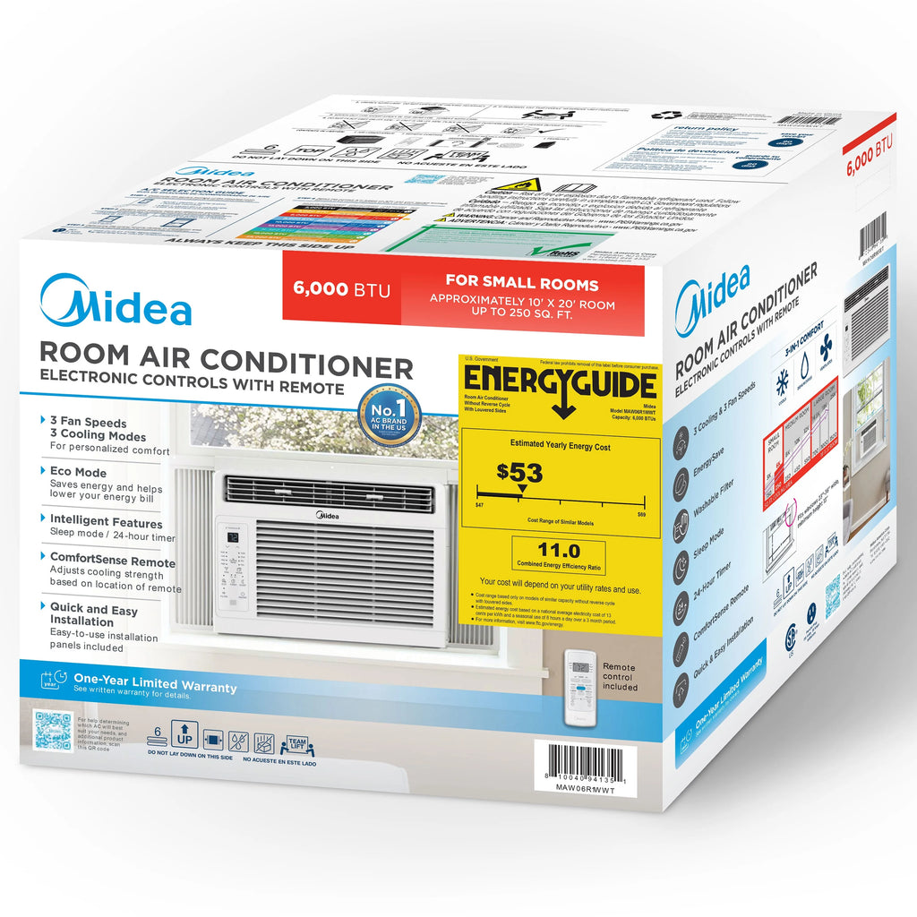 6,000 BTU 115V White Window Air Conditioner P40705