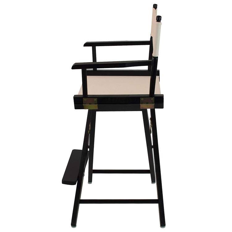 Extra-Wide 24 inch Directors Chair Black Frame Natural Color Cover D40540