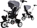 6-in-1 Kids Stroller Tricycle with Adjustable Push Handle, Removable Canopy, Safety Harness H289875