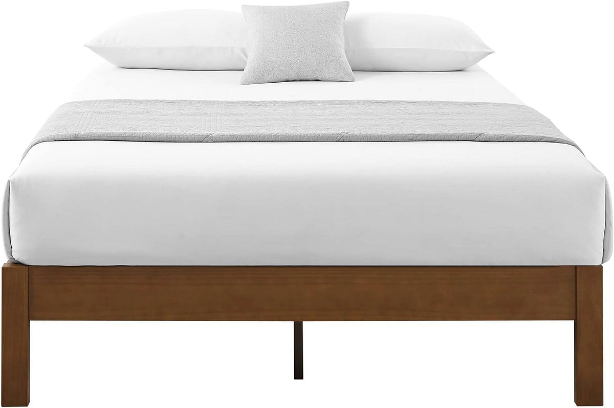 Queen Antique Espresso Wood Platform Bed Frame N72712